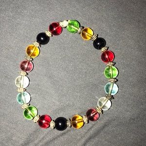 Gorgeous Multicolored GLASS Beads/Stretch Bracelet